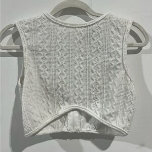 SHEIN Ivory Knit Sleeveless Top